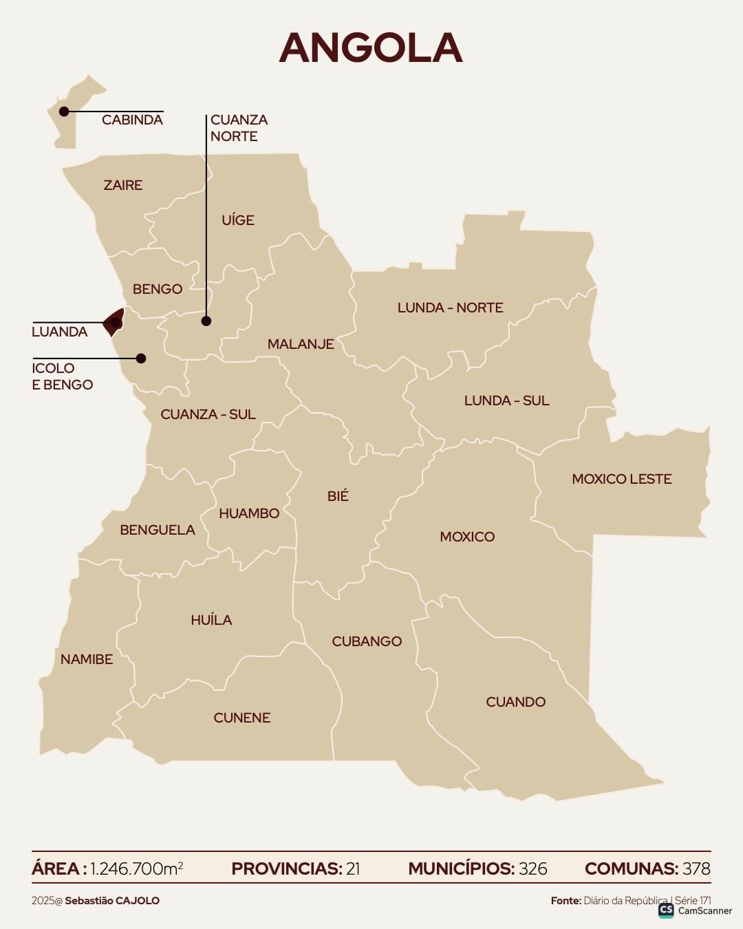 Mapa de Angola